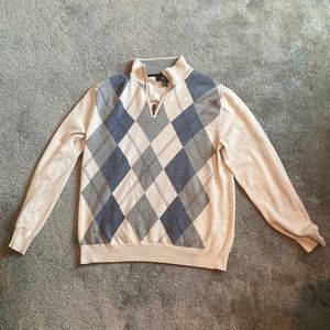 Mens Argyle Quarterzip Sweater